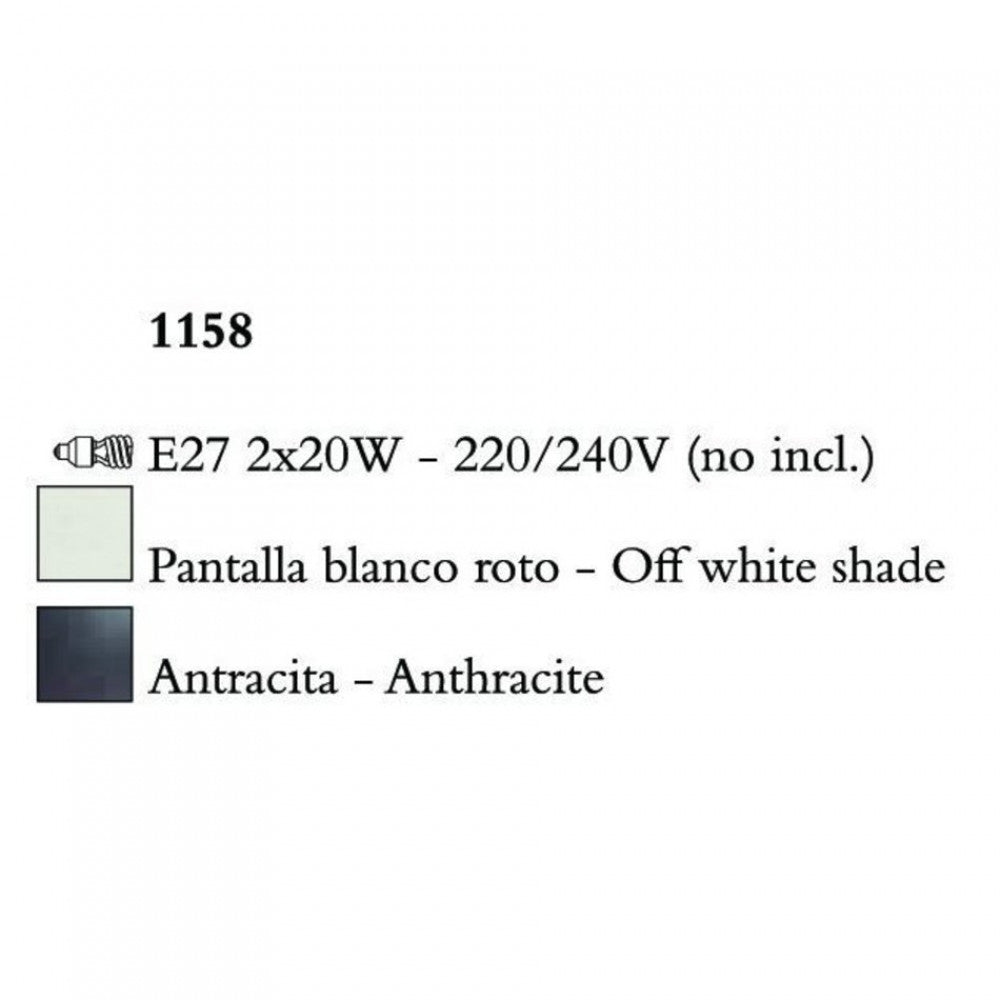 Mantra EVE 1158 asztali lámpa  antracit   fém   2xE27 max. 20 W   E27   IP20