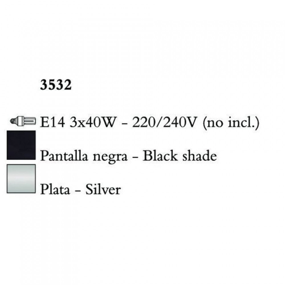 Mantra PAOLA 3532 csillárok nappaliba  ezüst   fém   3x E14 max. 40W   E14   IP20
