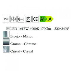 Mantra CRYSTAL LED 4581 mennyezeti kristálylámpa  króm   fém   1xLED max. 18W   LED   1800 lm  4000 K  IP20   A++