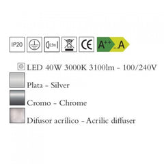 Mantra KNOT 4990 mennyezeti lámpa  króm   fém   LED 40W   LED   3100 lm  2700 K  IP20